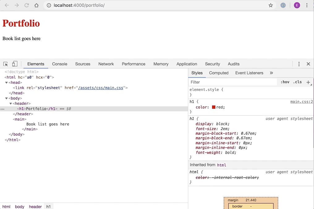 A gif showing the user changing the color of the text in the inspector